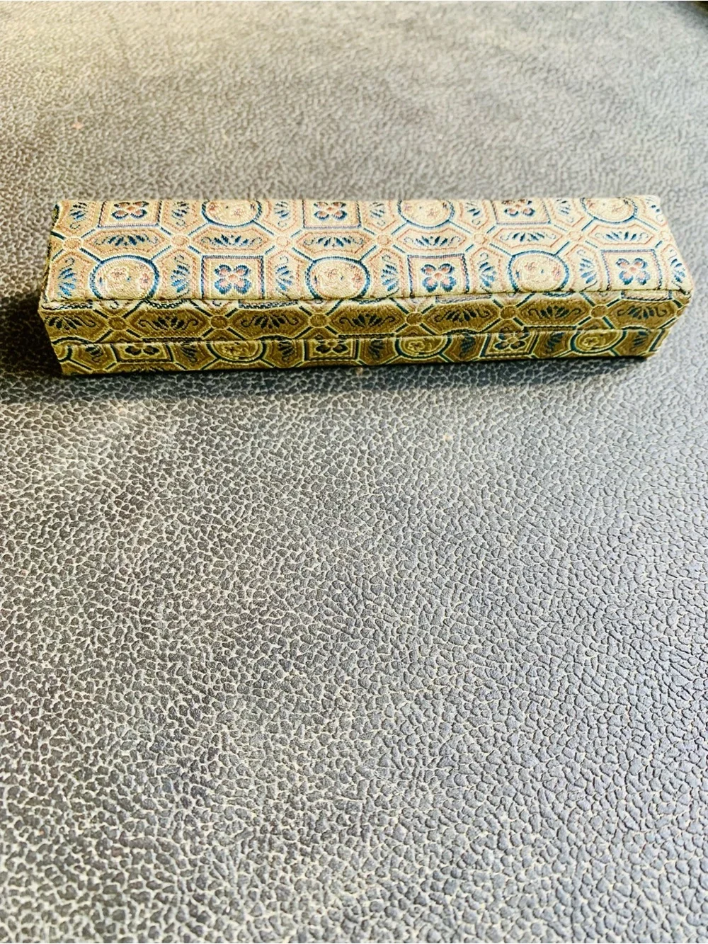 Asian Blue Floral Cloisonné Ballpoint Pen in Decorative Box